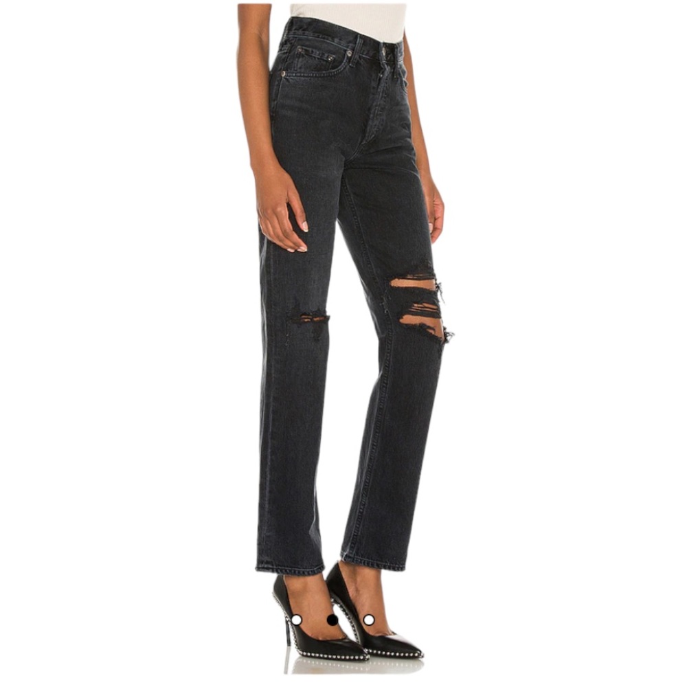 NWT AGOLDE | Lana Mid Rise Vintage Straight in Disorder
Black Denim Jeans 28
